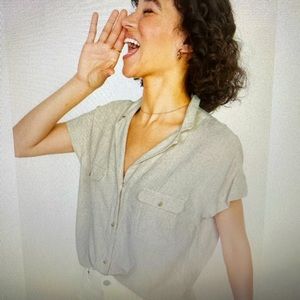 Old Navy utility button-down linen NWT top size XXL tall